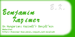 benjamin kazimer business card